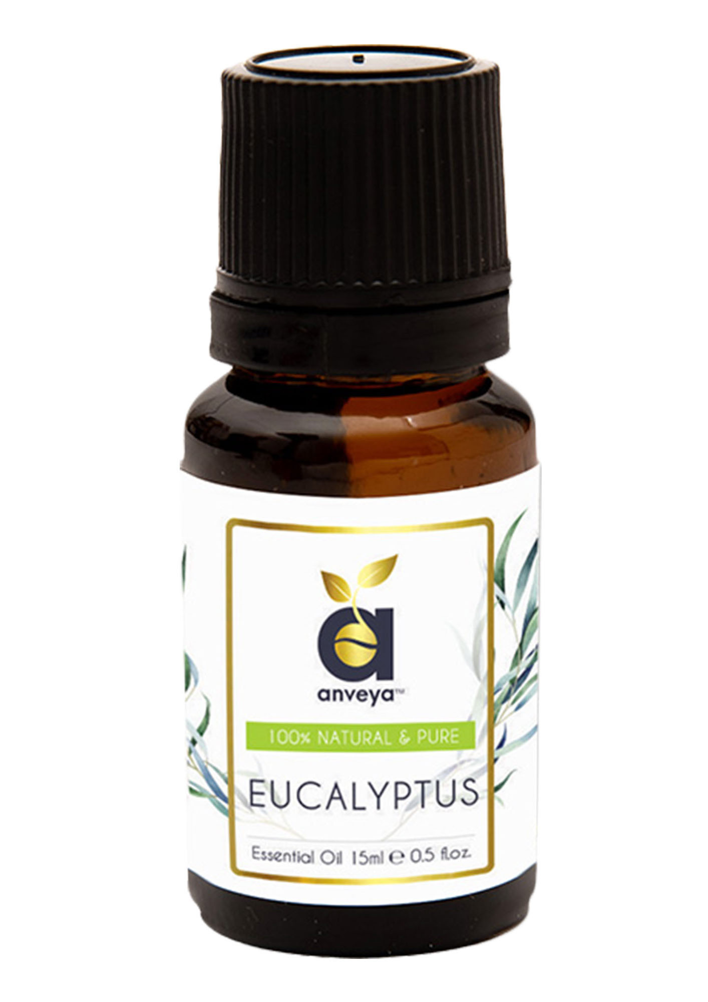 Anveya Eucalyptus Essential Oil, 100% Natural, For Steam Inhalation, Diffuser, Cold, Cough & Beauty