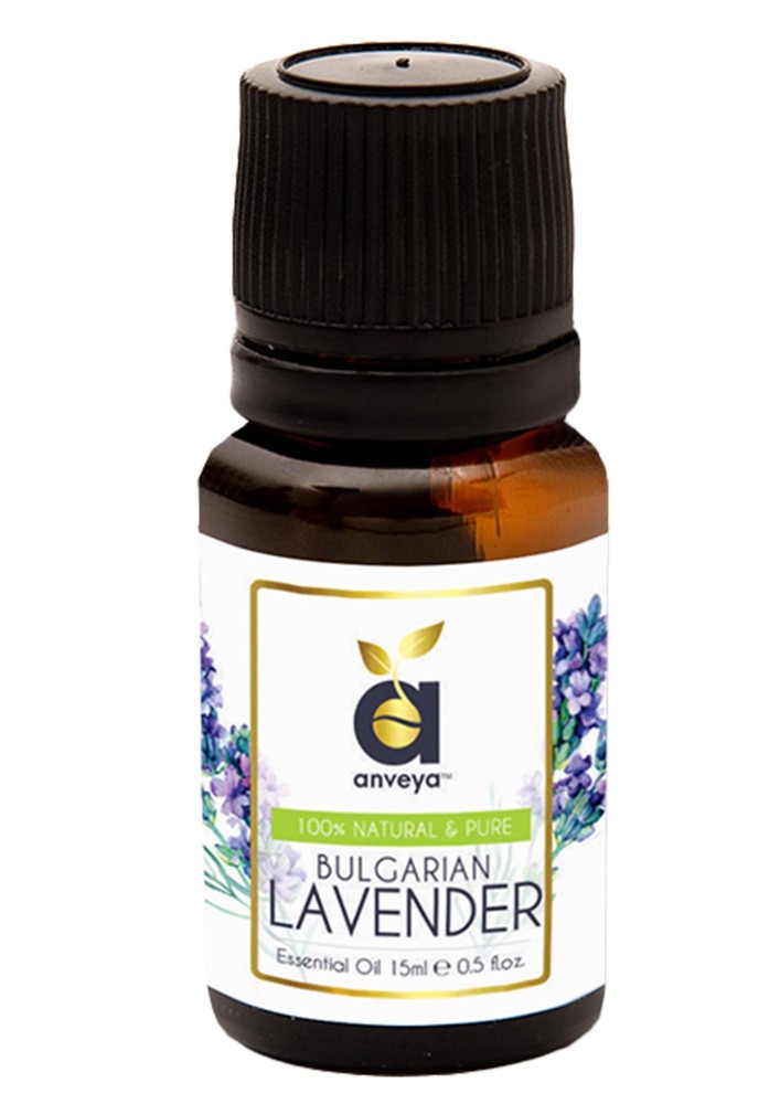 Anveya Bulgarian Lavender Essential Oil, 100% Natural, 15ml For Beauty, Diffuser, Aroma & Calm Sleep