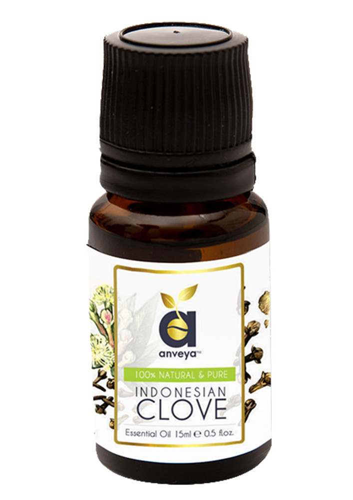 Anveya Clove Essential Oil, 100% Natural & Pure, 15ml, For Hair, Acne, Toothache, Steam & Diffuser