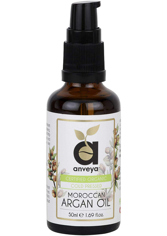 Anveya Moroccan Argan Oil, Cold-pressed Organic , 50ml, For Hair, Skin, Face Care & Stretch Marks