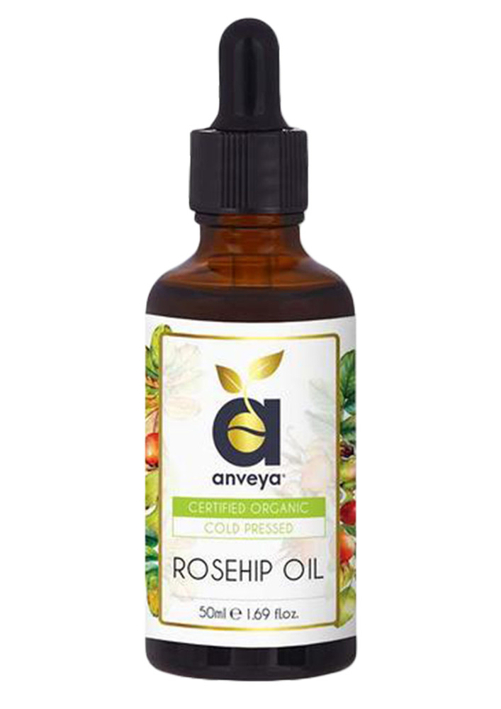 Anveya Rosehip Oil, Cold-pressed Organic, 50ml, For Face, Acne, Anti-ageing, Skin & Stretch Marks
