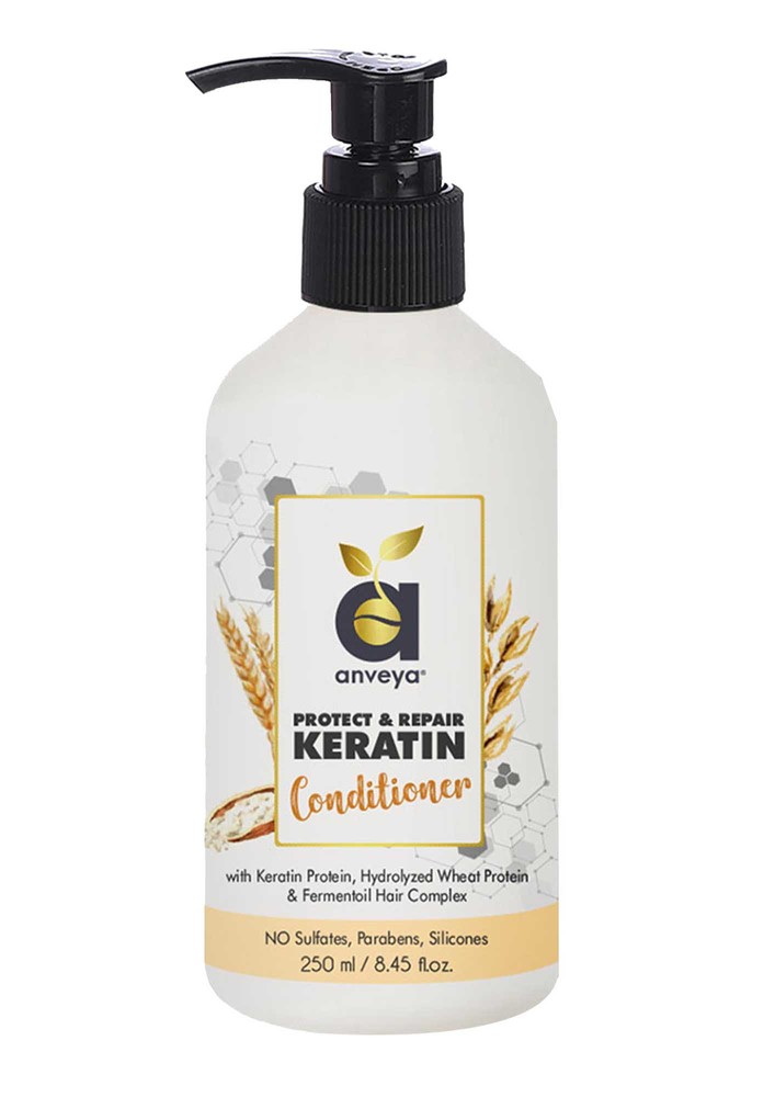 Anveya Protect & Repair Keratin Conditioner, 250ml, For Thinning, Dry, Damaged Hair & Hair Fall