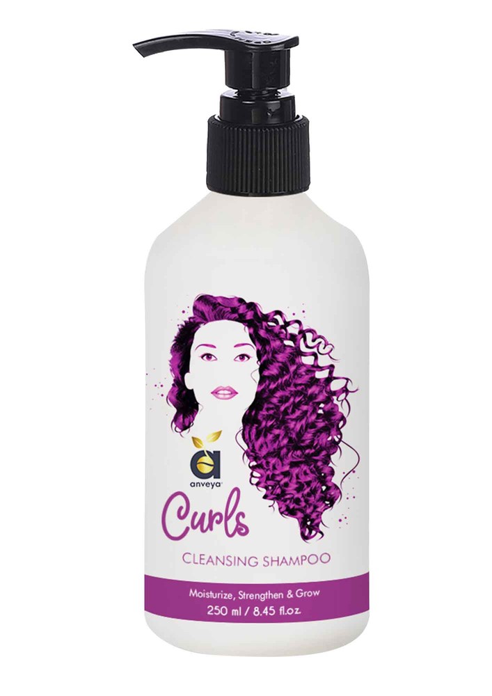 Anveya Curls Cleansing Shampoo For Curly Hair, 250ml, For Soft, Bouncy, Frizz-free Curls