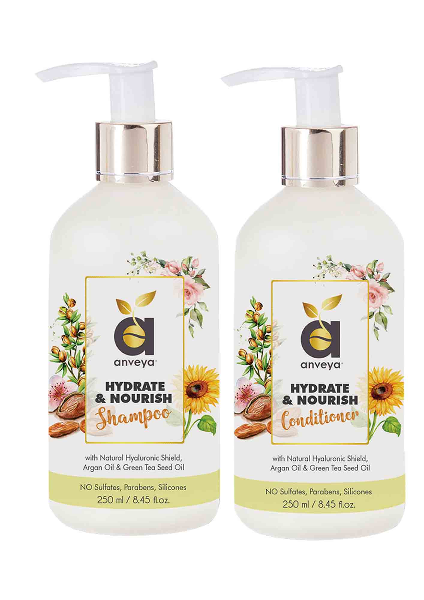 Anveya Hydrate & Nourish Shampoo & Conditioner Combo: For Dry, Damaged, Thinning Or Frizzy Hair