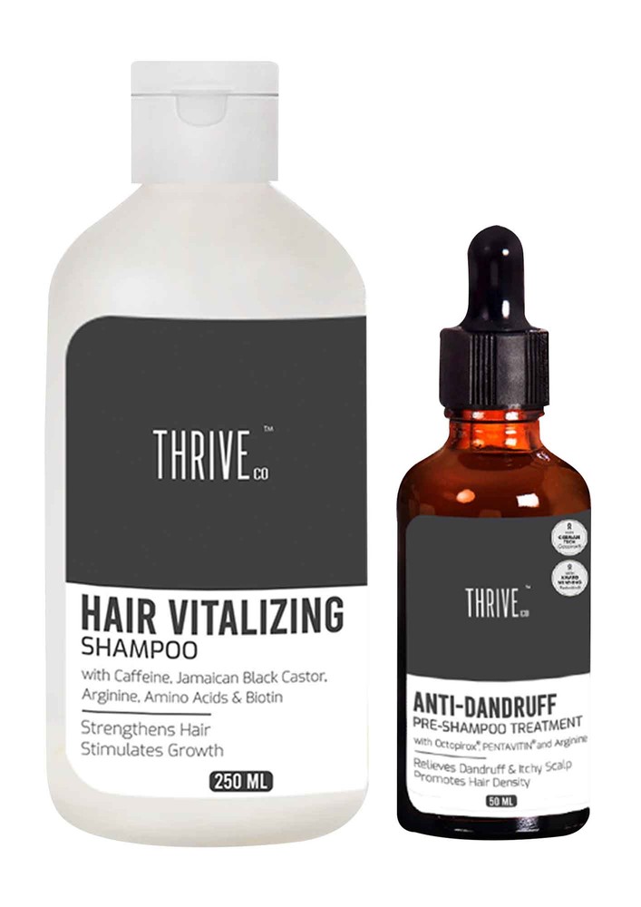 Thriveco Anti-dandruff Health Kit: Anti-dandruff Pre-shampoo Lotion & Hair Vitalizing Shampoo