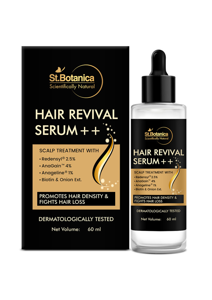 Stbotanica Natural Hair Revival Serum ++ With Redensyl 2.5%, Anagain 4%, Anageline 1%, Biotin & Onion Oil, 60 Ml