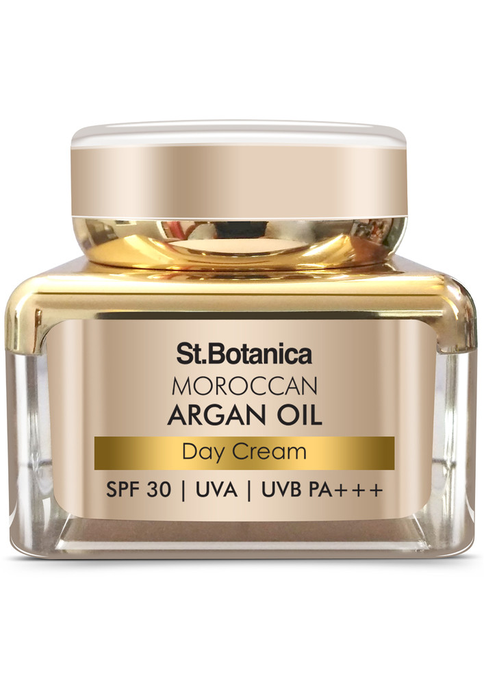 StBotanica Moroccan Argan Oil Day Cream With SPF 30 UVA/UVB PA+++, Daily Cream For a Glowing, Youthful Looking Complexion, 50 g (STBOT555)