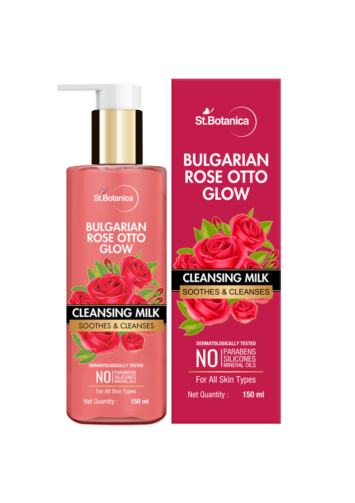 Stbotanica Bulgarian Rose Otto Glow Cleansing Milk Soothes & Cleanses No Paraben & Sls, 150 Ml (stbot679)