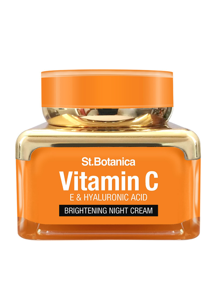StBotanica Vitamin C, E & Hyaluronic Acid Brightening Night Cream (With Science + Botanical Actives), 50g (STBOT537)