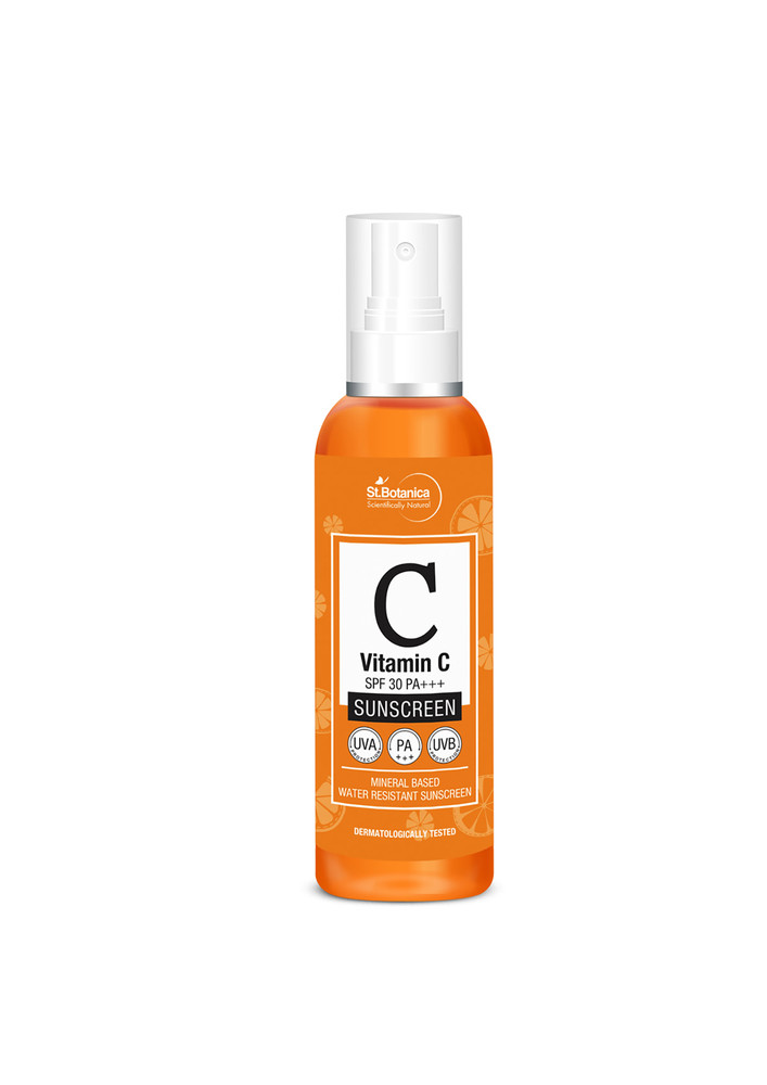 StBotanica Vitamin C SPF 30 Pa+++ Sunscreen Oil Mineral Based and Water Resistant, UVA and UVB Protection, 120 ml
