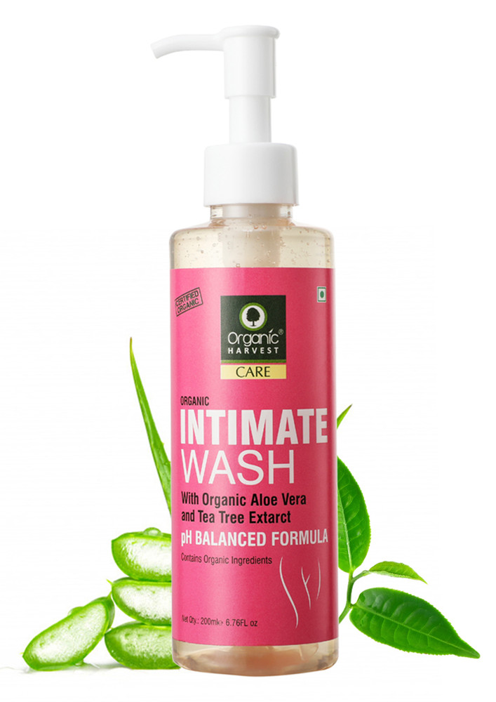 Organic Harvest Daily Intimate Feminine Wash For Women, Infused With The Goodness Of Organic Aloe Vera And Tea Tree Extracts, Helps Maintain Optimum Ph Balance, Sulphate & Paraben Free, 200ml
