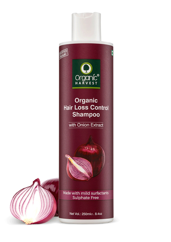 Organic Harvest Red Onion Shampoo For Hair Fall Control & Hair Growth, Suitable for All Type Hair, Sulphates & Parabens Free, Anti Hairfall Shampoo For Men & Women, 250 ml