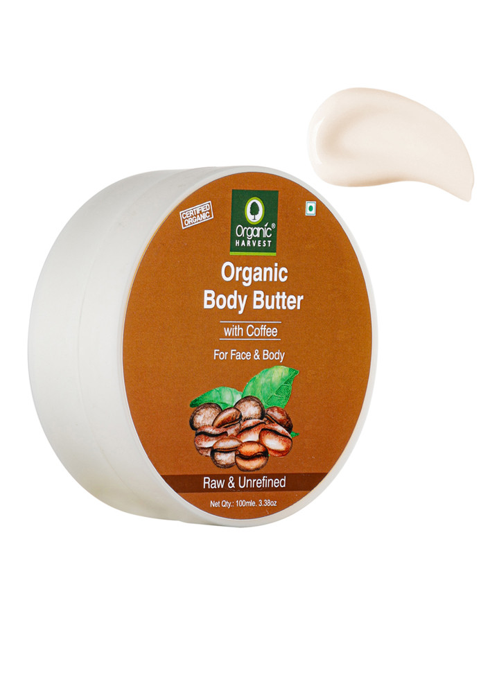 Organic Harvest Coffee Body Butter Cream For Women, Deep Moisturizing Cream For Dry Face & Body Skin, Sulphates & Parabens Free, 100 Gm