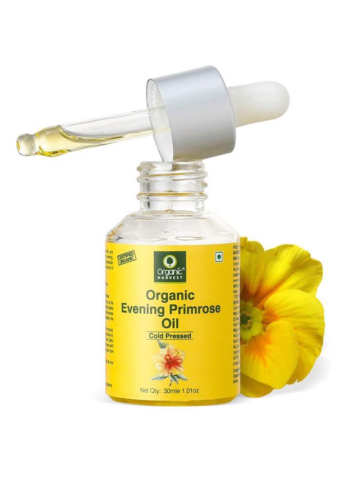 Organic Harvest Cold Pressed Evening Primrose Oil, Removes Acne, Reducing Skin Inflammation, Controls High Cholestrol, Best Skin Moisturizer, 100% Organic, Sulphate & Paraben free, 30 ml