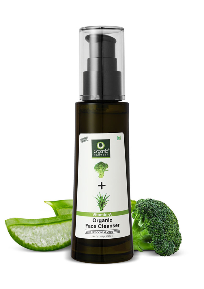 Organic Harvest Vitamin A Face Cleanser with Broccoli & Aloe Vera, Reverse Signs of Ageing, Provides Youthful Skin, 100ml