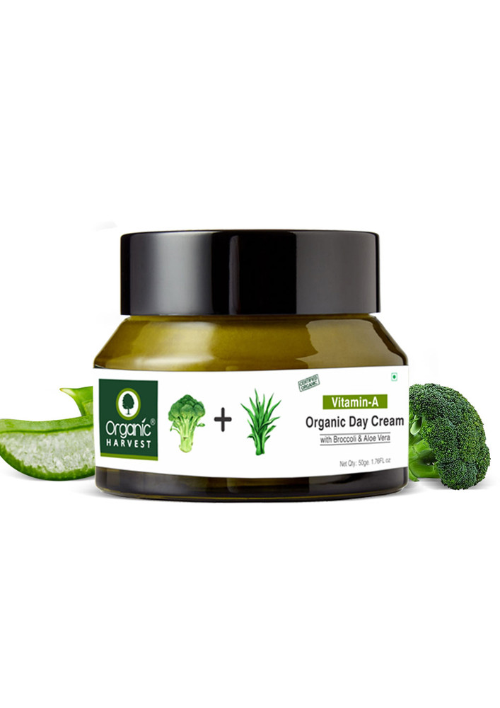 Organic Harvest Vitamin A Day Cream With Broccoli & Aloe Vera, Anti-ageing, Reduces Wrinkles, 50gm