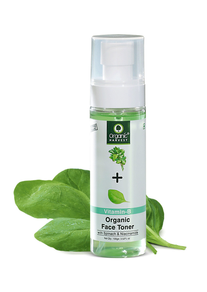 Organic Harvest Vitamin-b Face Toner With Spinach And Niacinamide, Ideal For Healing Pimples/acne, 100 Gm