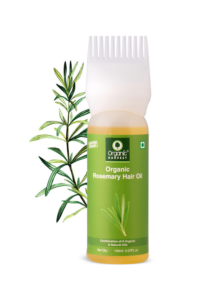 Organic Harvest Rosemary Hair Oil, For Hair Growth, Hair Fall Control, And Healthy Scalp, Goodness Of Vitamin E And Lavender Extracts, Paraben Free, 100% Pure & Organic, Ecocert Certified, 150ml