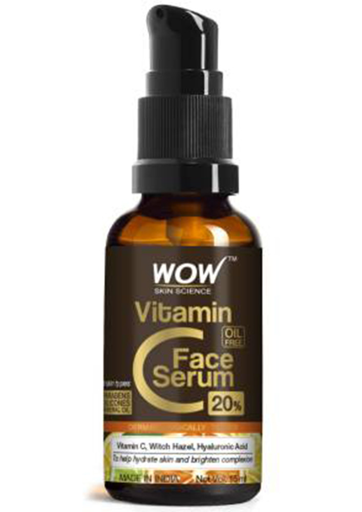 WOW Skin Science Vitamin C Serum - Brightening, Anti-Aging Skin Repair, Supercharged Face Serum, Dark Circle, Fine Line & Sun Damage Corrector, Genuine 20% - 15ml