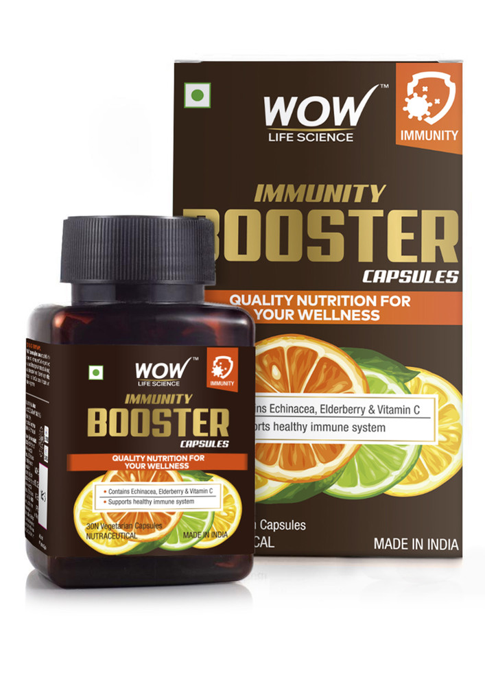 Wow Life Science Immunity Booster Capsules - Support Healthy Immune System - 30 Veg Capsules