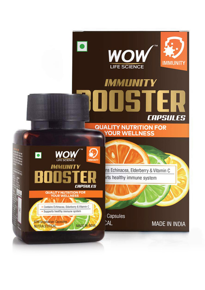 Wow Life Science Immunity Booster Capsules - Support Healthy Immune System - 60 Veg Capsules