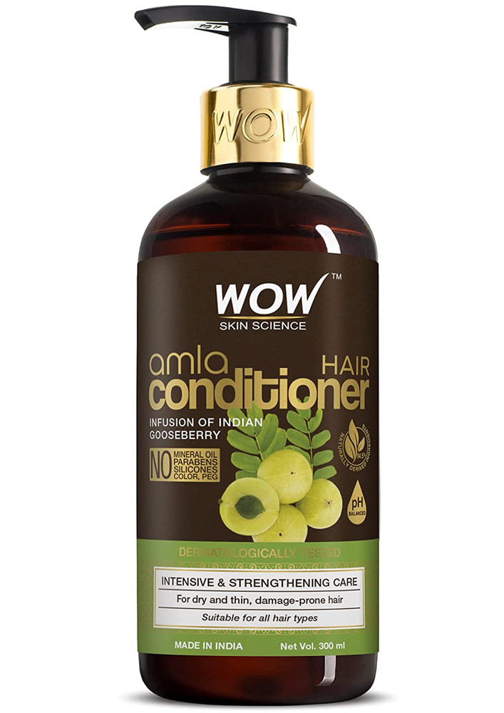 WOW Skin Science Amla Hair Conditioner For Weak Hair - No Mineral Oil, Parabens, Silicones, Synthetic Color & PEG - 300mL