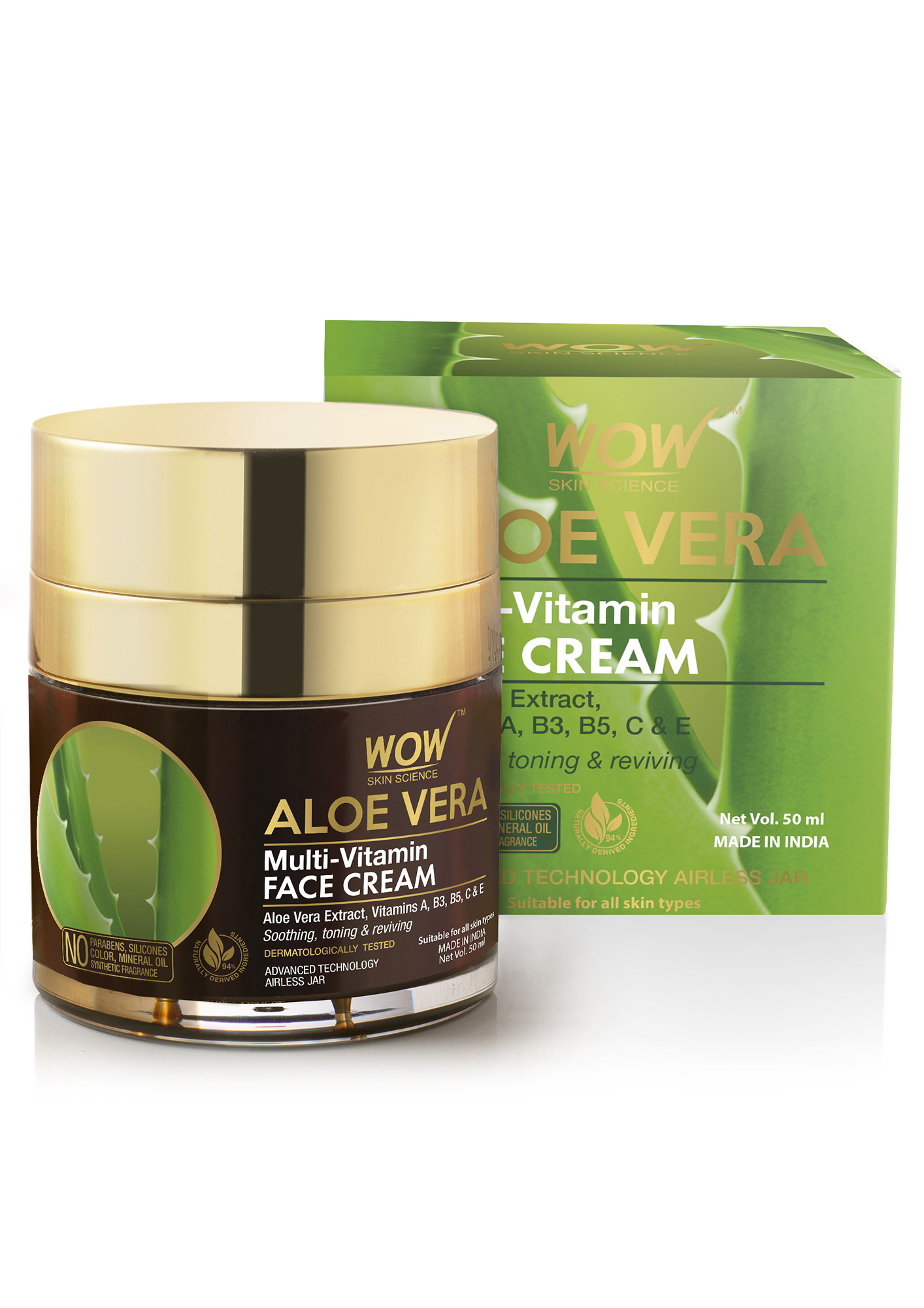 WOW Skin Science Aloe Vera Multi-Vitamin Face Cream - 50mL