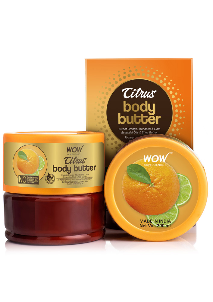 WOW Skin Science Citrus Butter - No Parabens, Silicones, Mineral Oil & Color - 200mL