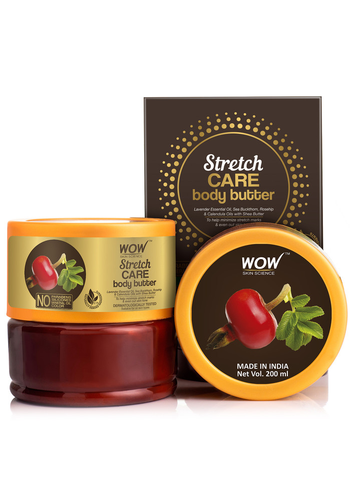 Wow Skin Science Stretch Care Body Butter - No Parabens, Silicones, Mineral Oil & Color - 200ml