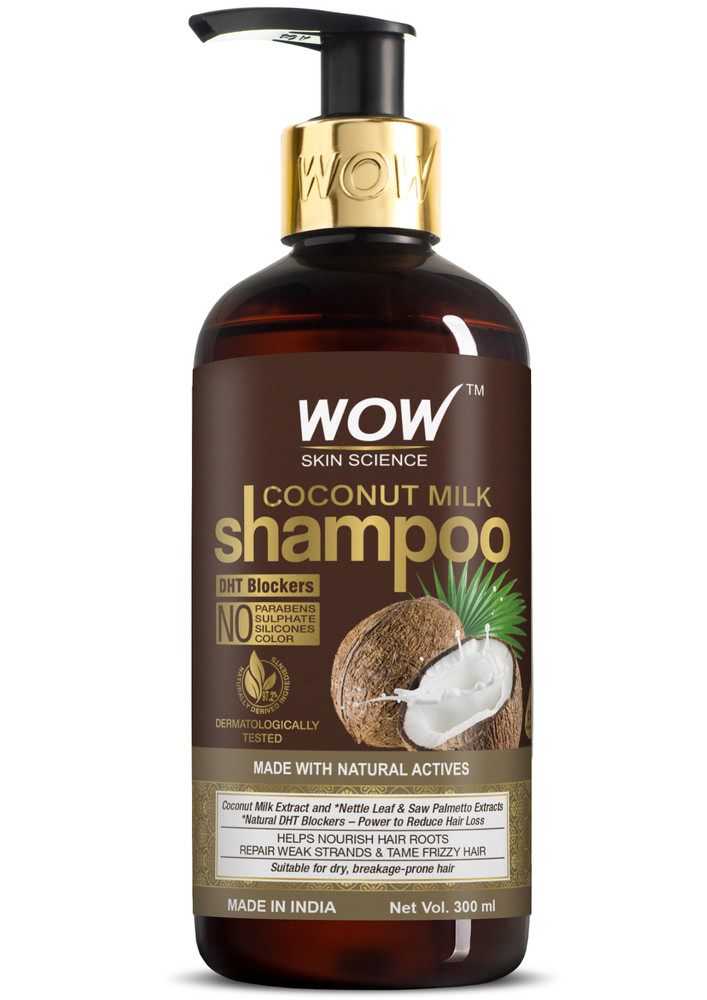 Wow Skin Science Coconut Milk Shampoo (new) - No Parabens, Sulphate, Silicones, Color & Salt - Dht Blockers - 300ml
