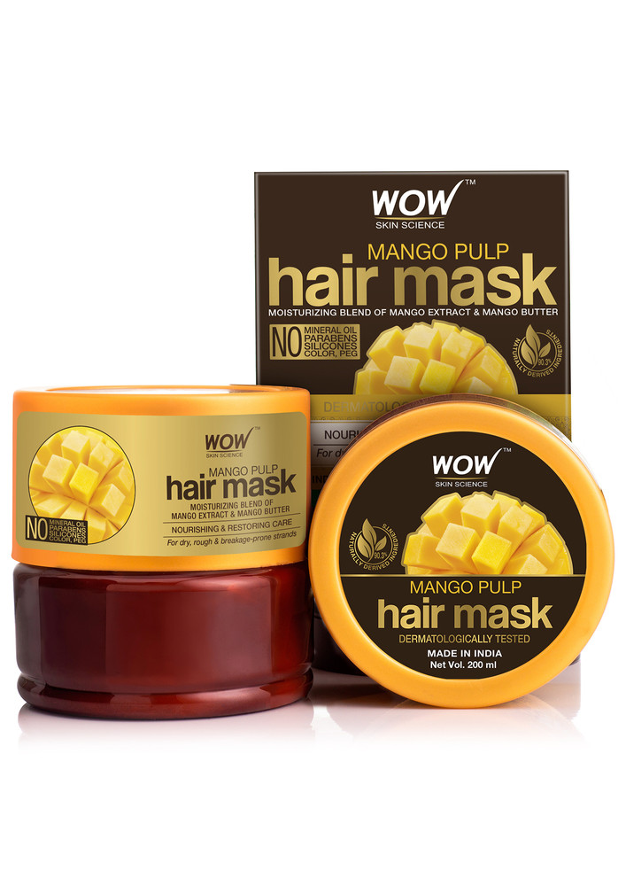 Wow Skin Science Mango Hair Mask For Healthy Hair - No Mineral Oil, Parabens, Silicones, Synthetic Color, Peg - 300ml