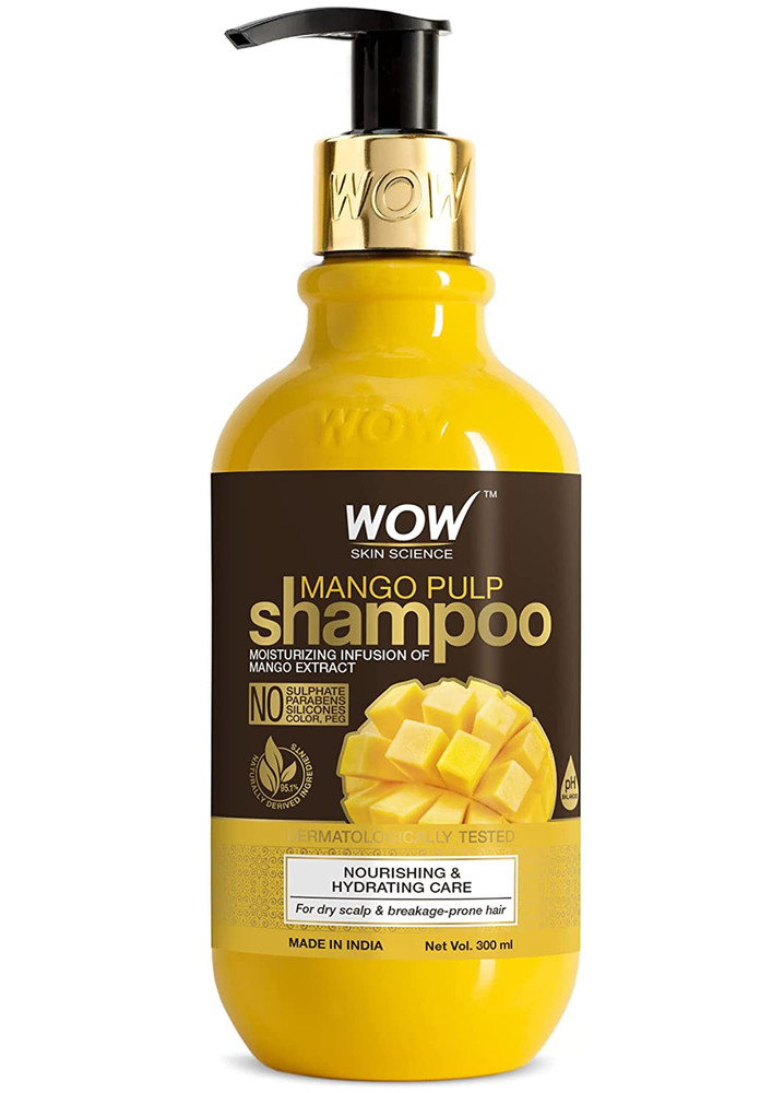 WOW Skin Science Mango Shampoo For Healthy Hair - No Sulphate, Parabens, Silicones, Synthetic Color, PEG - 300mL