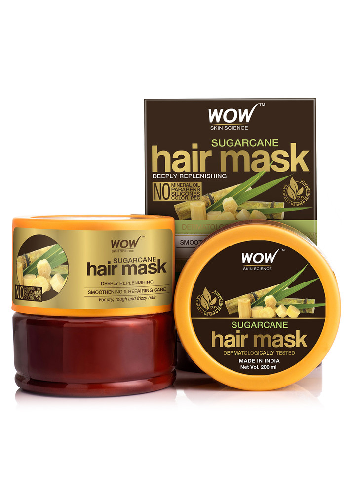 WOW Skin Science Sugarcane Hair Mask - for Smoothening & Repairing Care - 200 ml