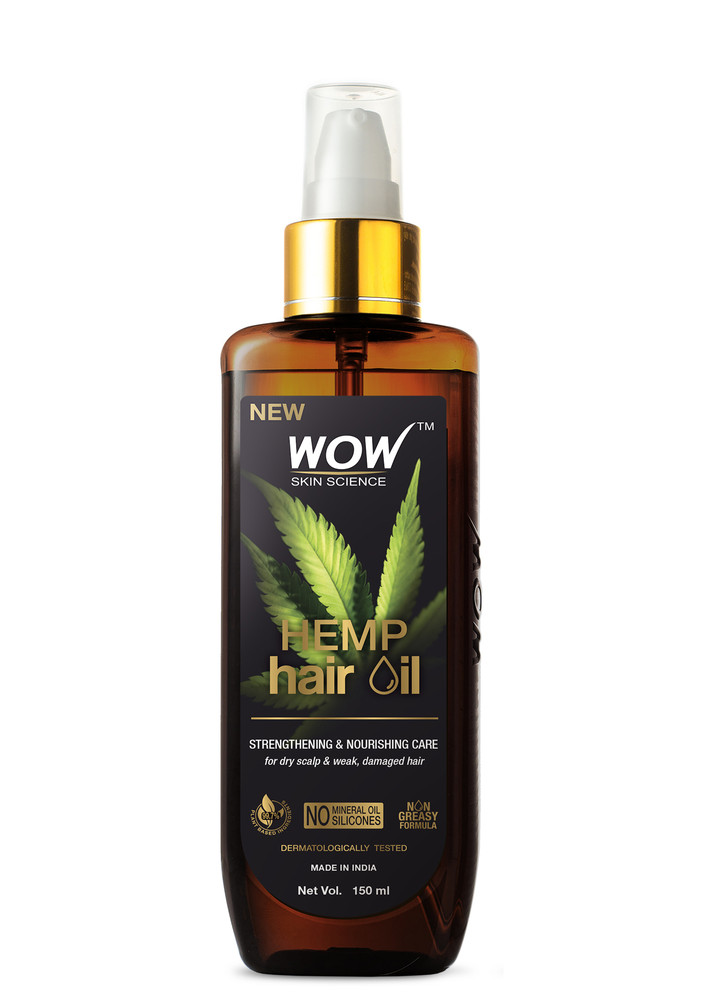 WOW Skin Science Hemp Hair Oil For Dry, Damaged and Chemically Treated Hair - 150ml