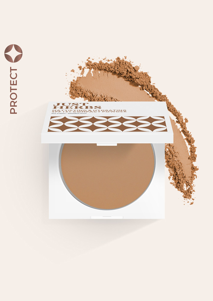 Just Herbs Compact Powder Mattifying & Hydrating With Spf 15 + For Dry & Oily Skin Talc & Fragrance Free- Beige- 9gm