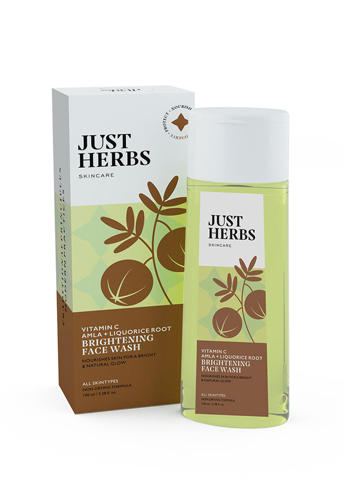 Just Herbs Vitamin C Hydrating & Nourishing Facewash With Amla & Liquorice Root For Skin Brightening & Glow Boosting(100 Ml)