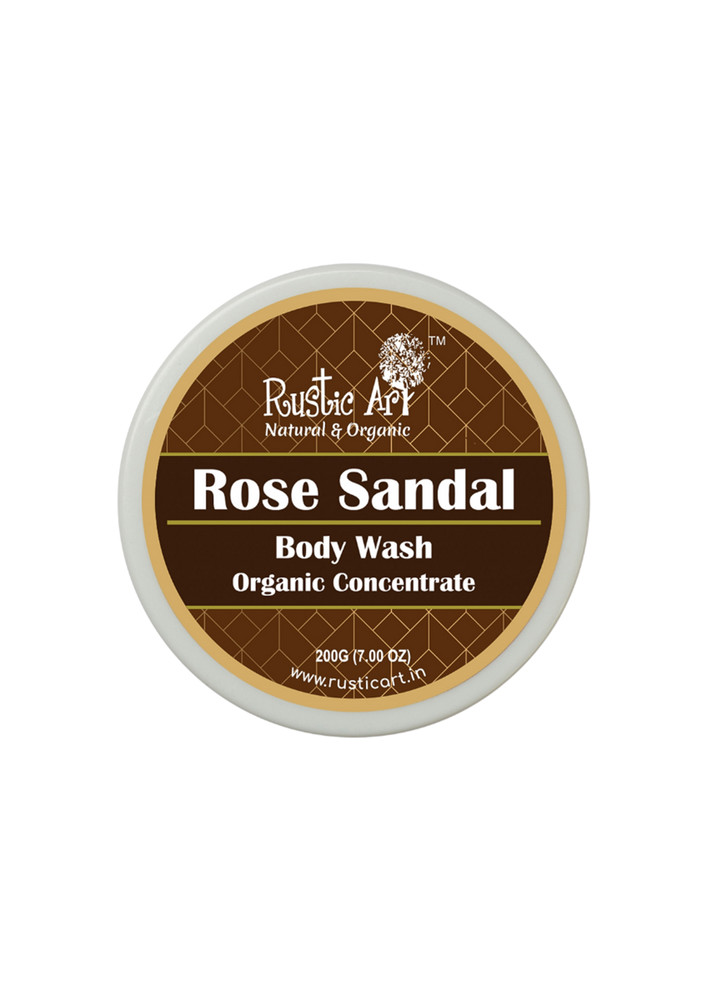 Rustic Art Organic Rose Sandal Body Wash Concentrate