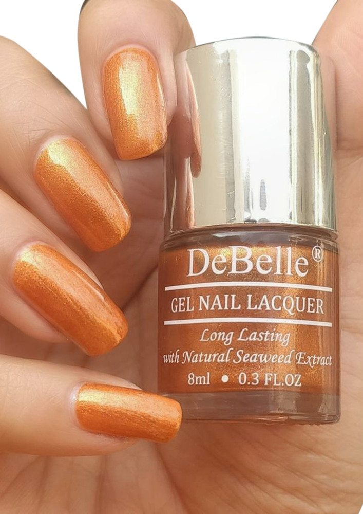 Debelle Gel Nail Lacquer Aurora Amber With Copper Glitter Nail Polish