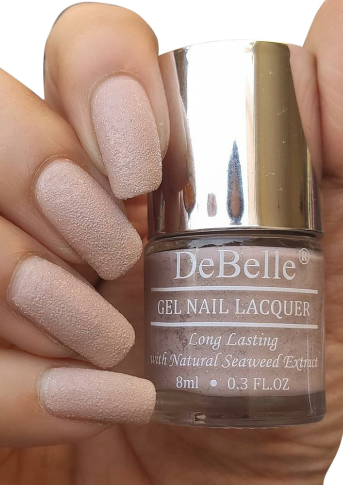 Debelle Gel Nail Lacquer Aries Light Dusty Pink Glitter Nail Polish