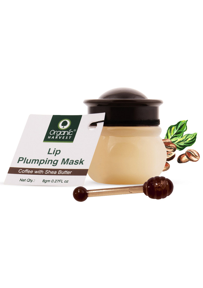 Organic Harvest Lip Plumping Sleeping Mask with Coffee Extracts, For Dry, Dull, Hydration & Repair of Chapped Lips | Best for Men & Women, 8gm