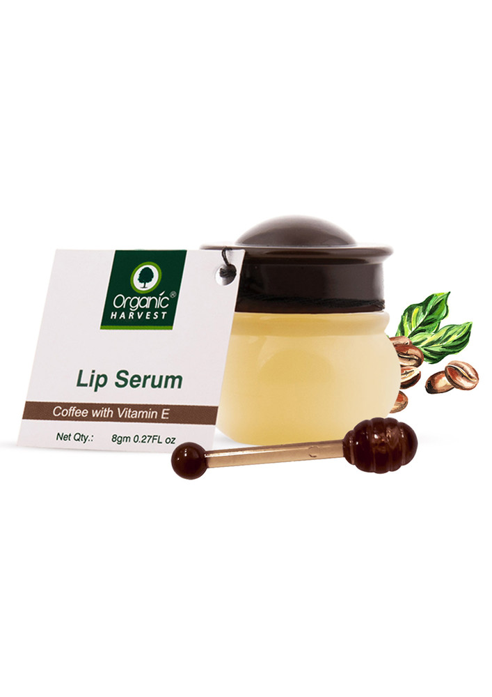 Organic Harvest Lip Serum Coffee With Vitamin E, Naturally Brightens & Softens The Dark Lips, Soft & Plumped Lips For Men & Women, Best For Dry & Chapped Lips, 100% Organic, Paraben Free, 8gm