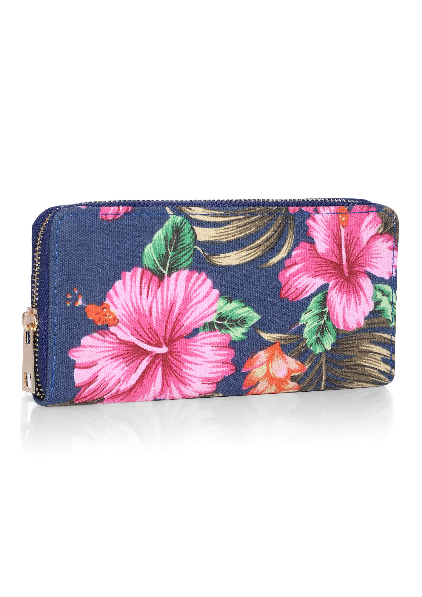 WALL OF HIBISCUS BLUE WALLET