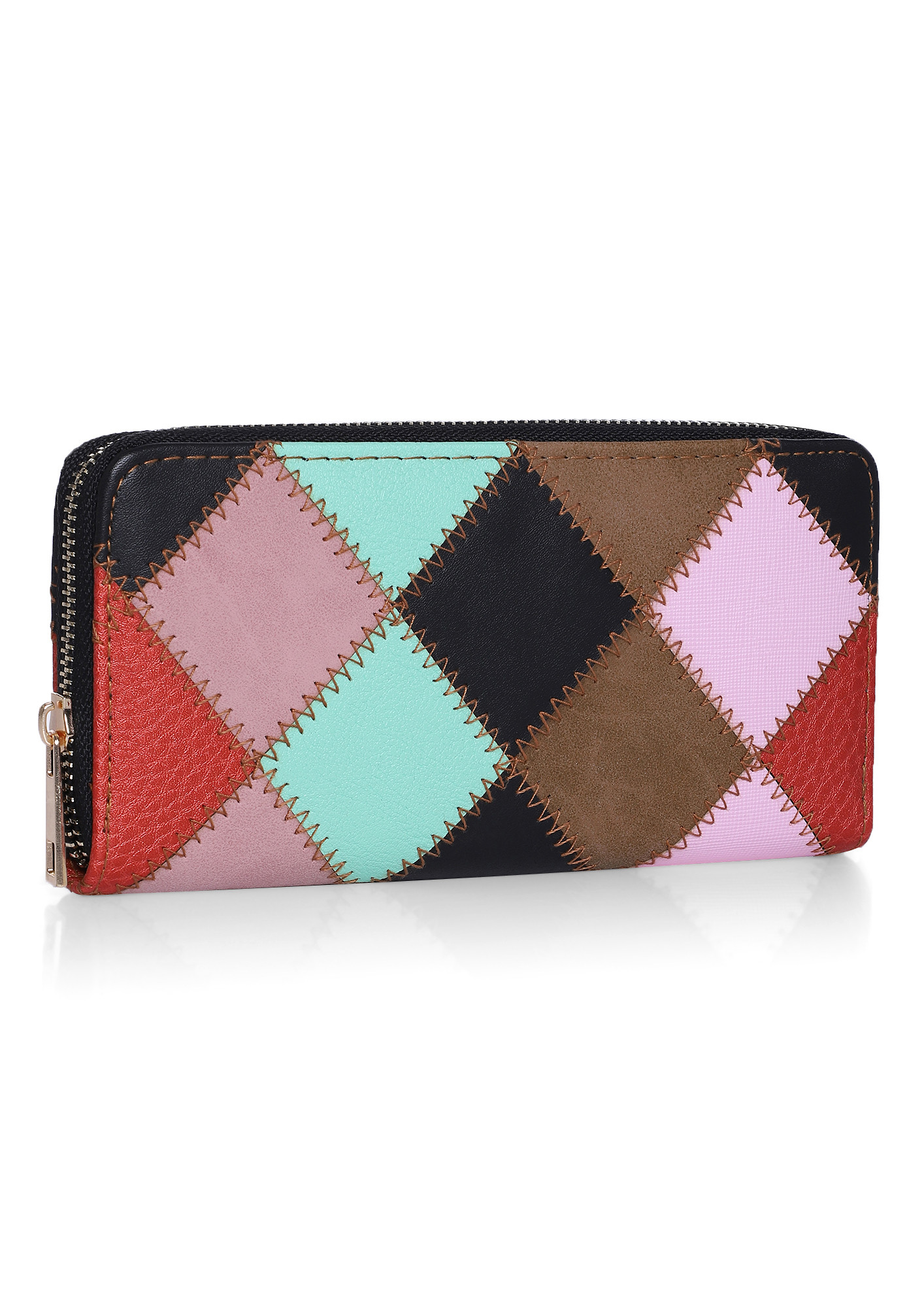 BEAUTIFULLY SEWED TOGETHER MULTI COLOR WALLET