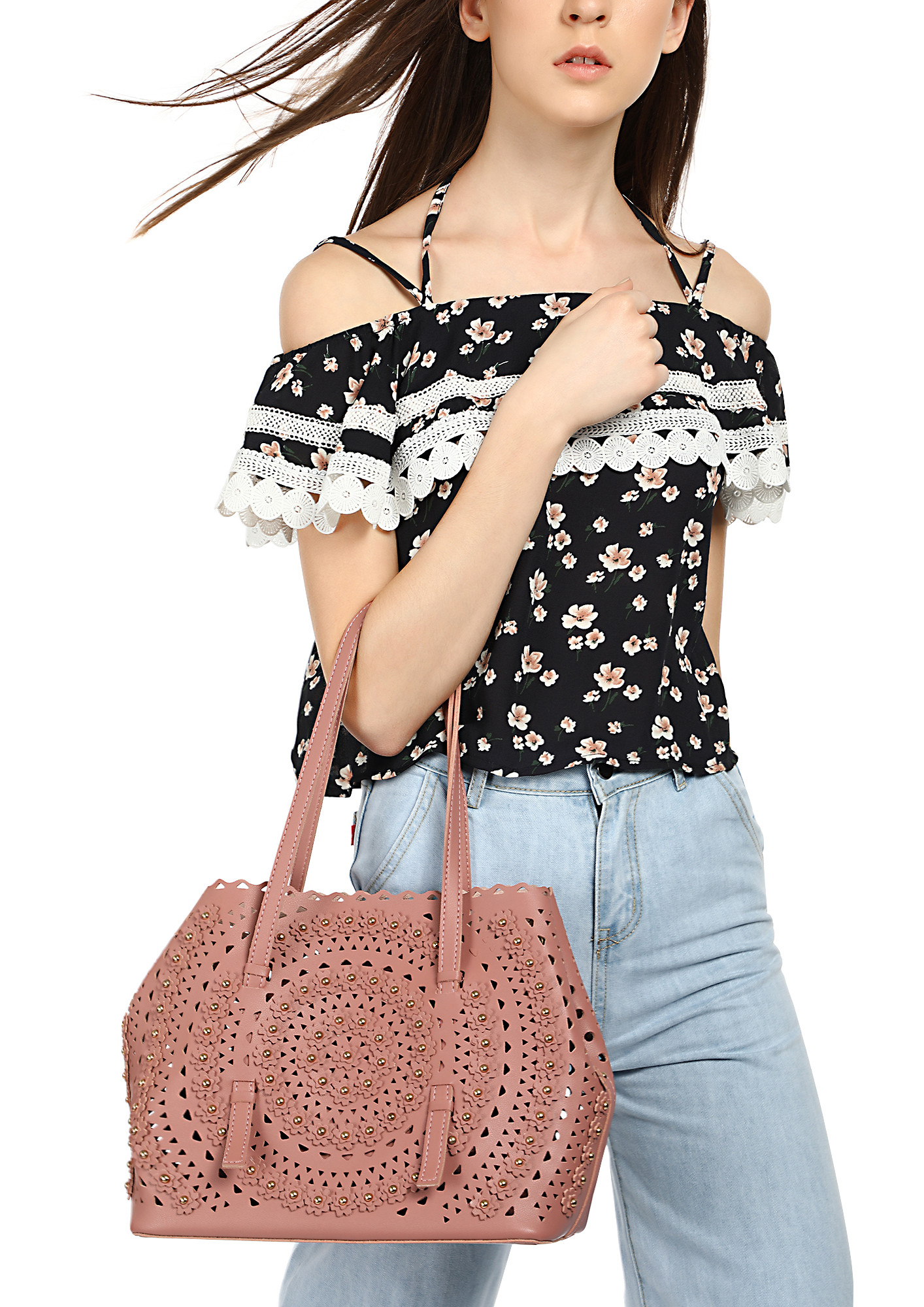 ADORNED WITH PERFECTION PINK TOTE BAG