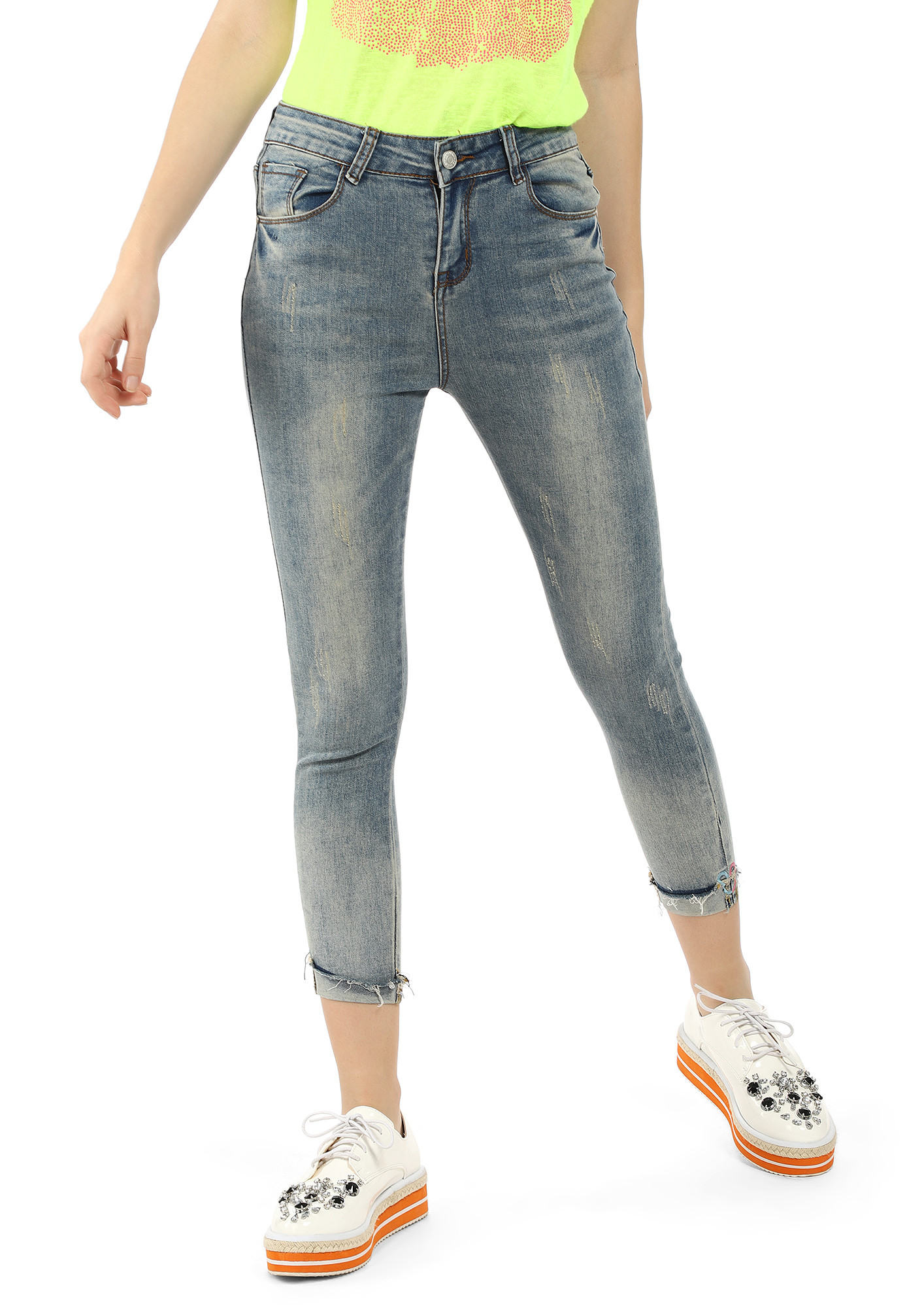 COOL FOR YOU LIGHT BLUE CROPPED JEANS