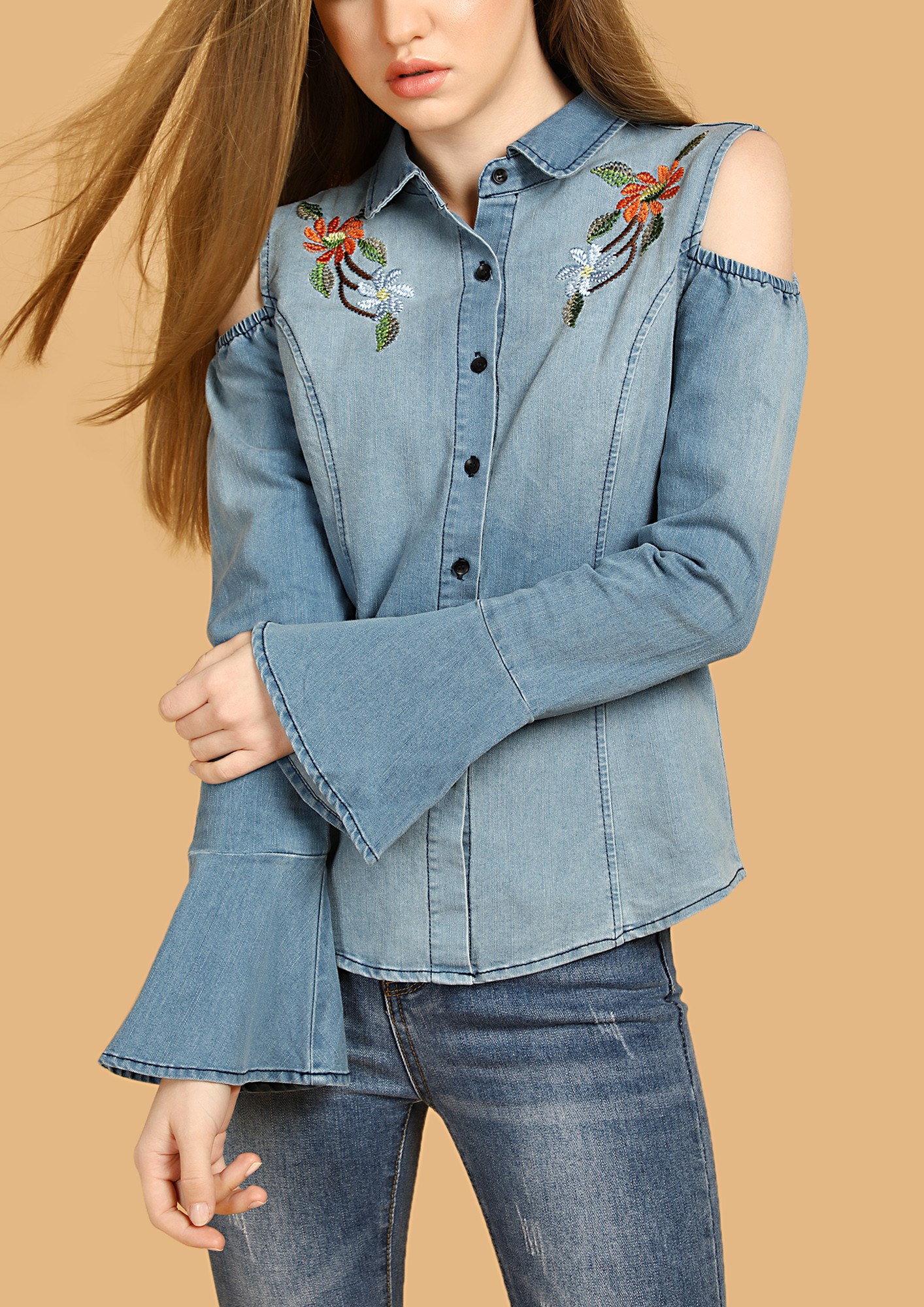 BACK TO YOUR ROOT BLUE DENIM SHIRT