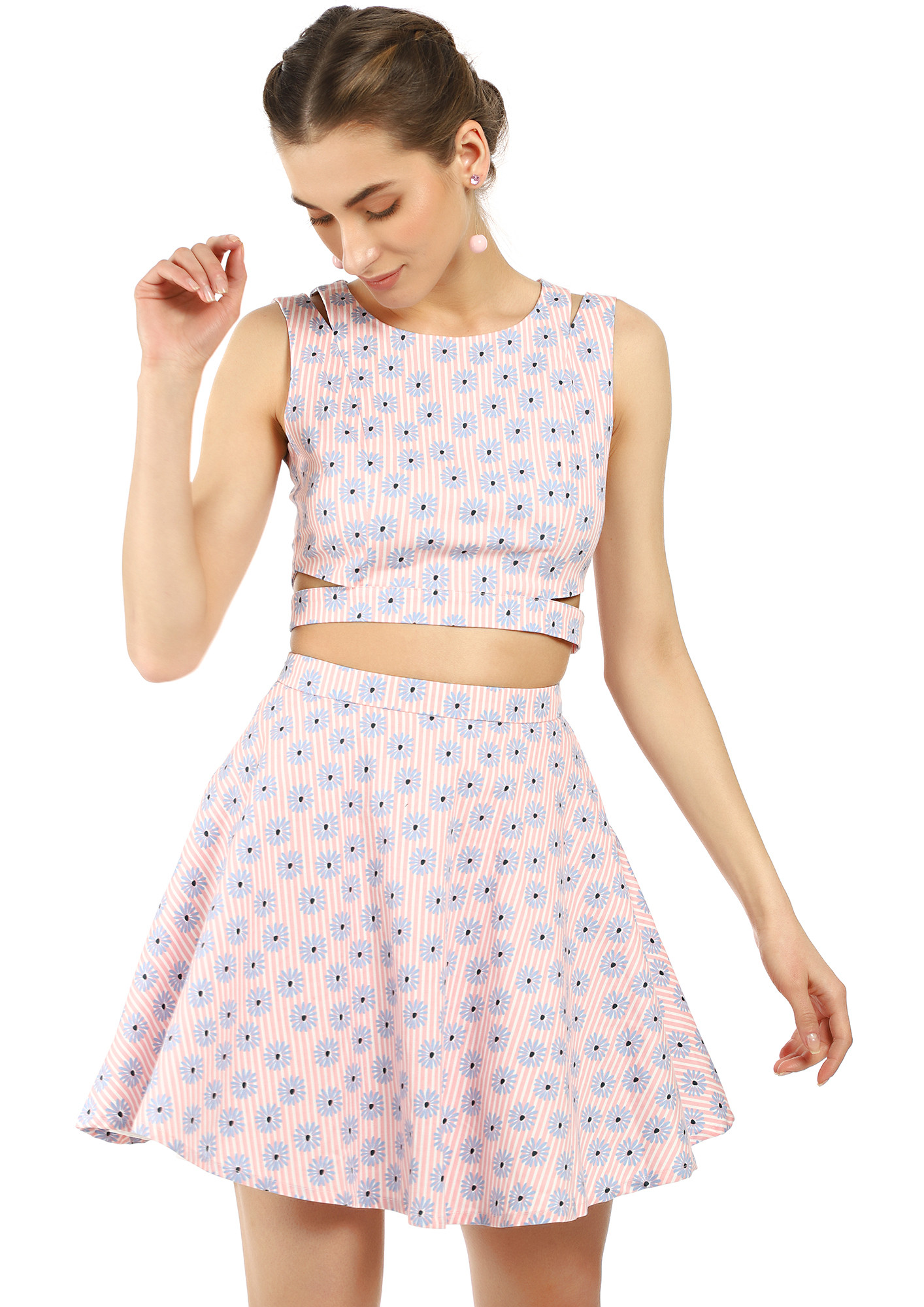 BLOOMY SIDE UP PINK TWO PIECE