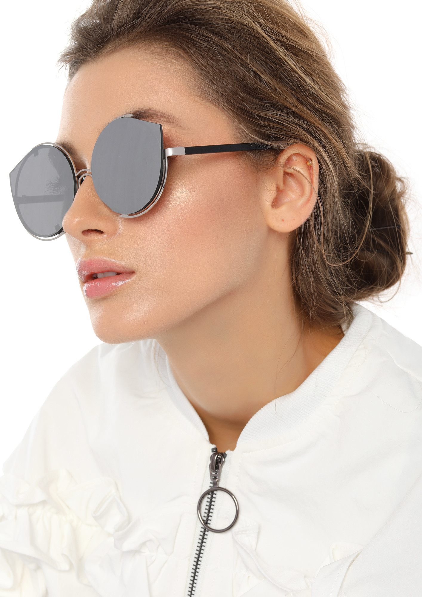 CYLINDRICAL LENSE SILVER SUNGLASSES