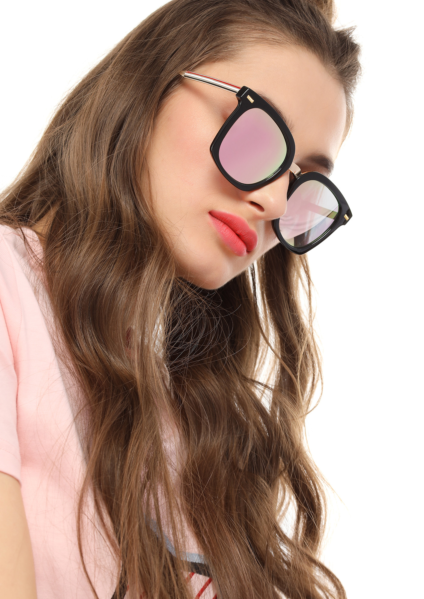 NOT YOUR BASIC PINK SQUARE SUNGLASSES