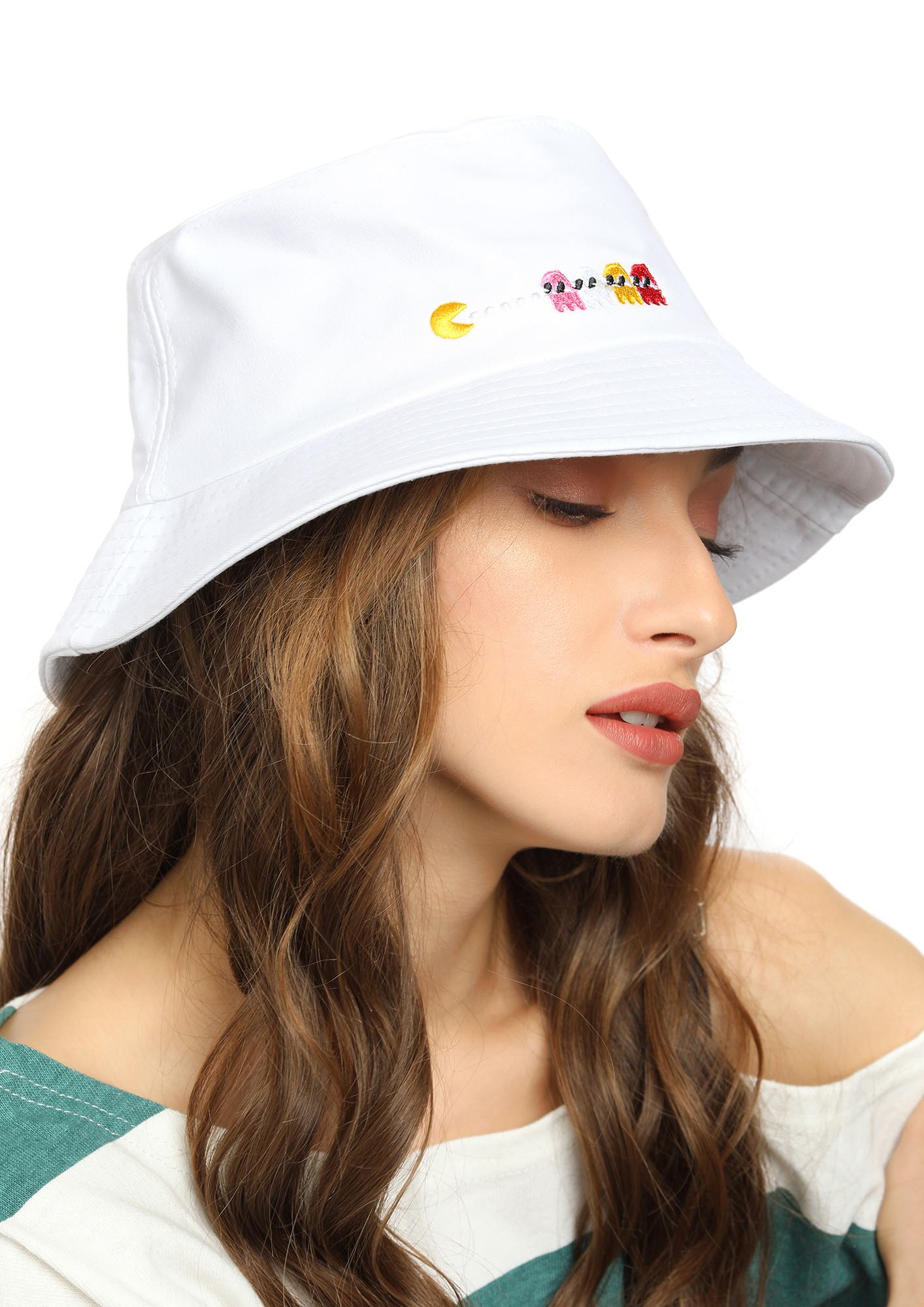 LET'S KILL THE PAC-MAN WHITE BUCKET HAT